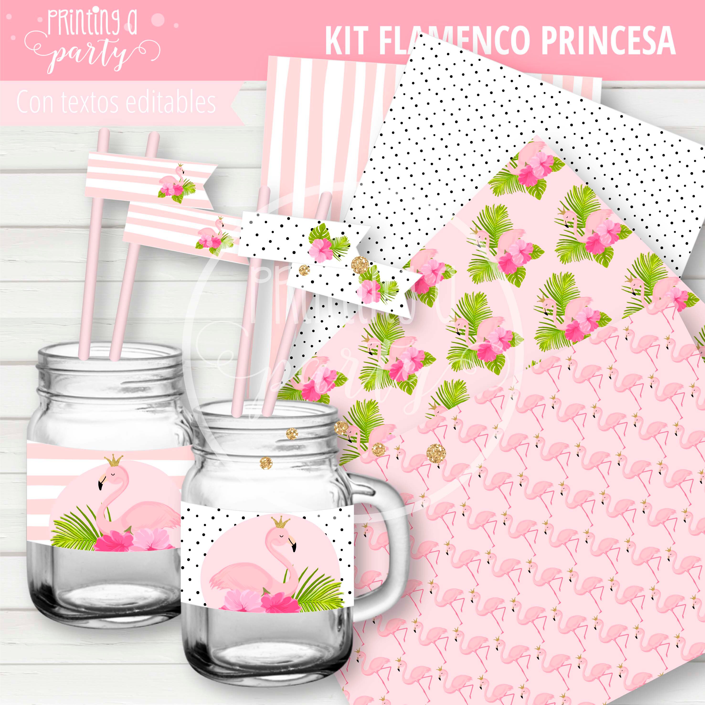 Flamingo Pink Princess Birthday Party Printable Party Mega Pack Kit ...