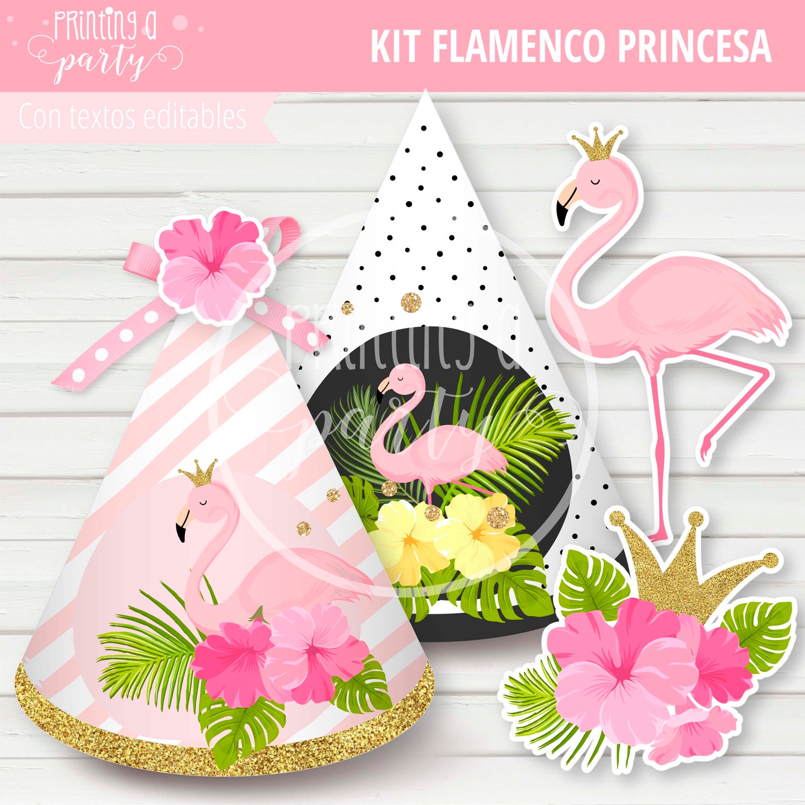 Flamingo Pink Princess Birthday Party Printable Party Mega Pack Kit ...