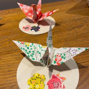 Japanese Origami Crane Placeholders, Wedding and Party Favours