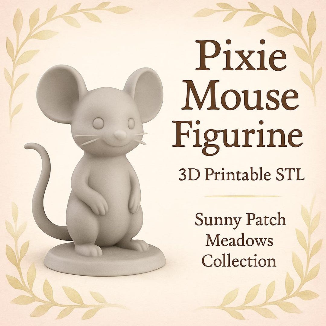 Pixie Mouse Figurine – 3D Printable STL File | Sunny Patch Meadows ...