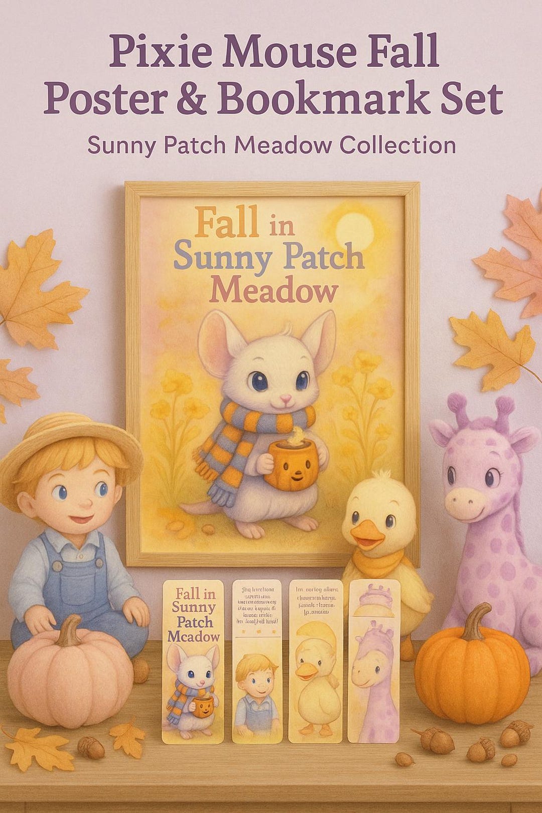Pixie Mouse Fall Poster & Bookmark Set | Sunny Patch Meadow Collection ...
