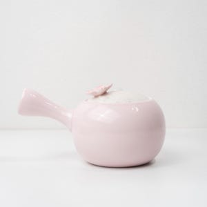 Arita Ware Sakura Kyusu Teapot 400ml – Pink Japanese Porcelain Teapot, Silver Glaze, Handmade Tea Pot Gift