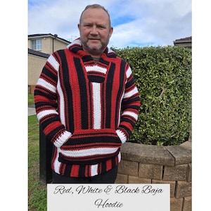 Modello per felpa con cappuccio Baja all'uncinetto - Taglia XL - 3XL