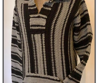 Crochet Baja Hoodie Pattern - Size M - L
