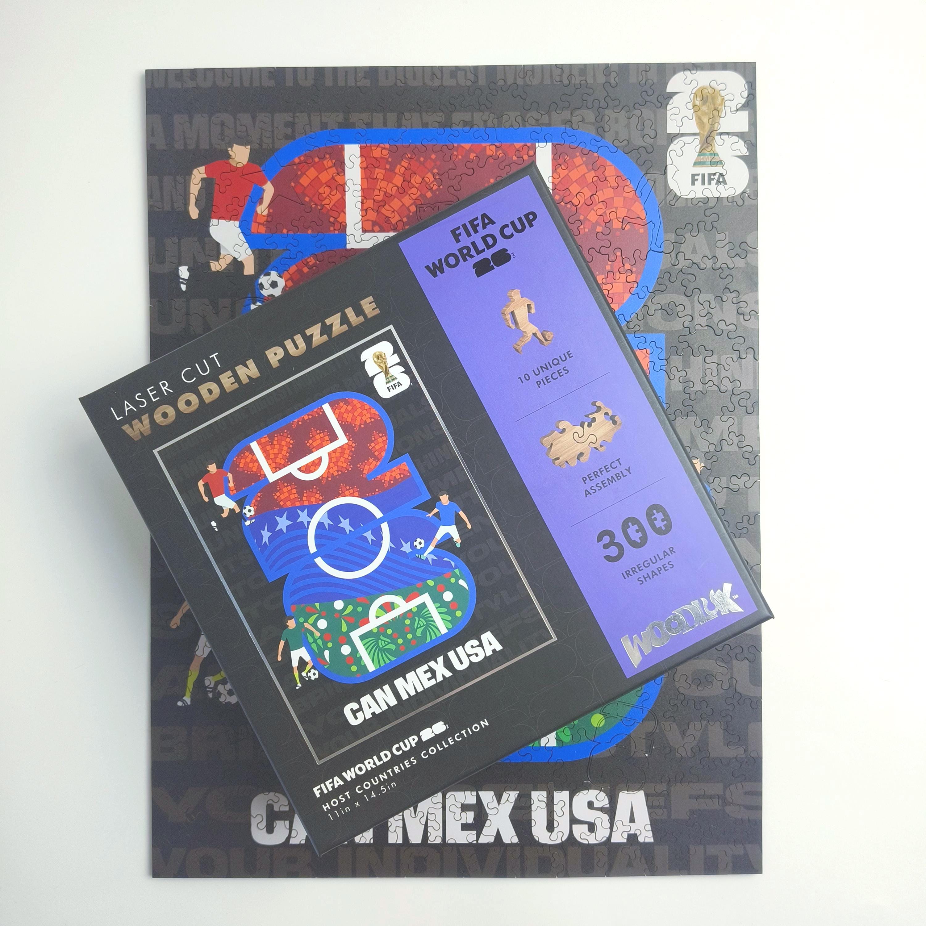 Official Licensed FIFA World Cup 2026 CAN Mex USA Wooden Jigsaw