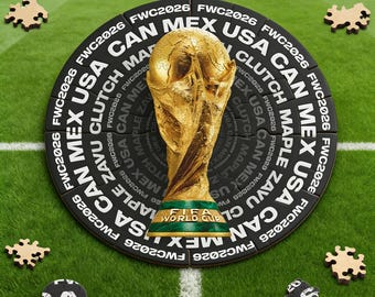 Official Licensed FIFA World Cup 2026 Trophy Wooden Puzzle - 200 Pcs Jigsaw Birthday Gift for Him Father's Day Anniversary Soccer Fan Gift