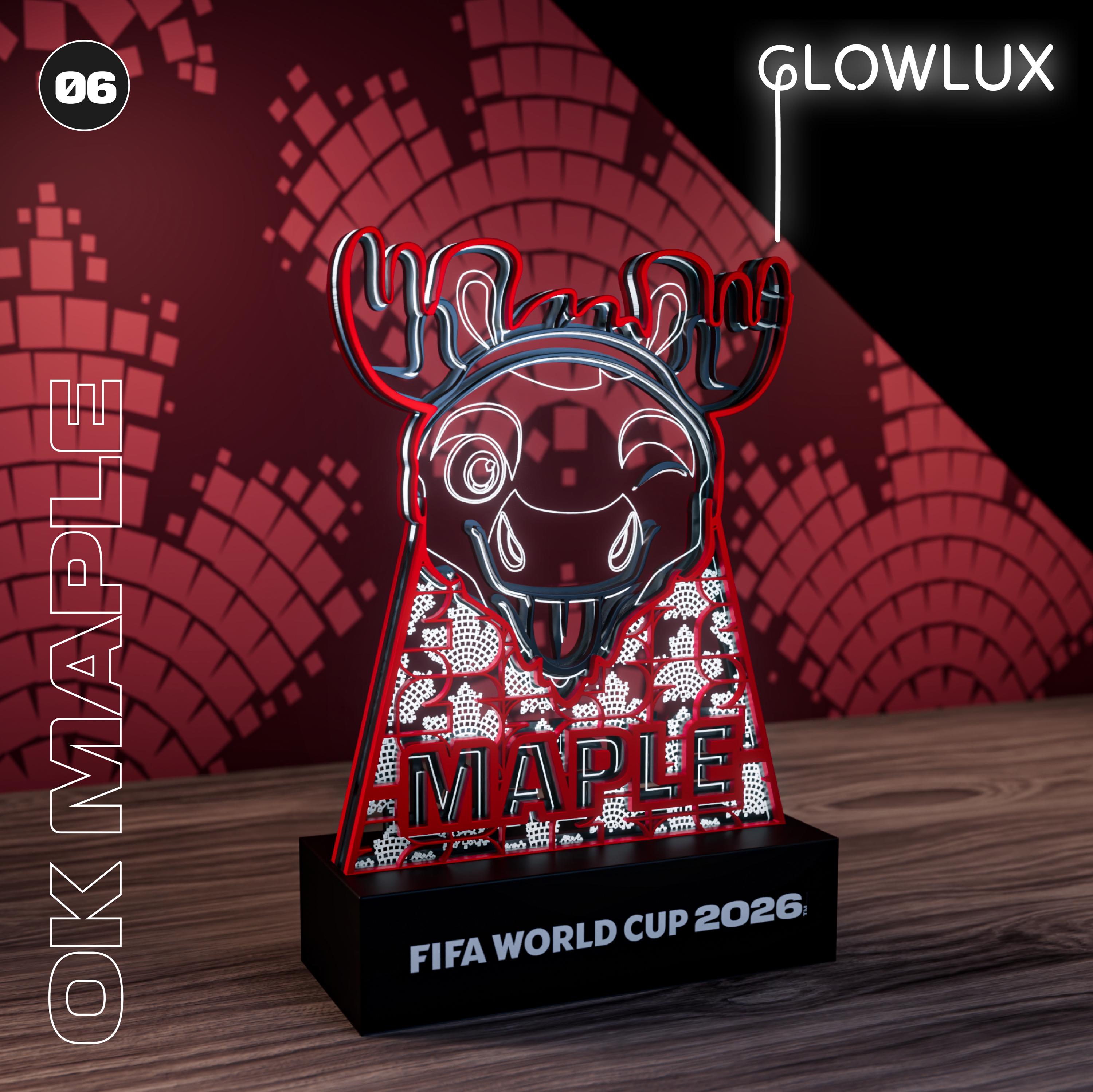 Official Licensed FIFA World Cup 2026 LED 3D Light Board - MAPLE Mascot ...