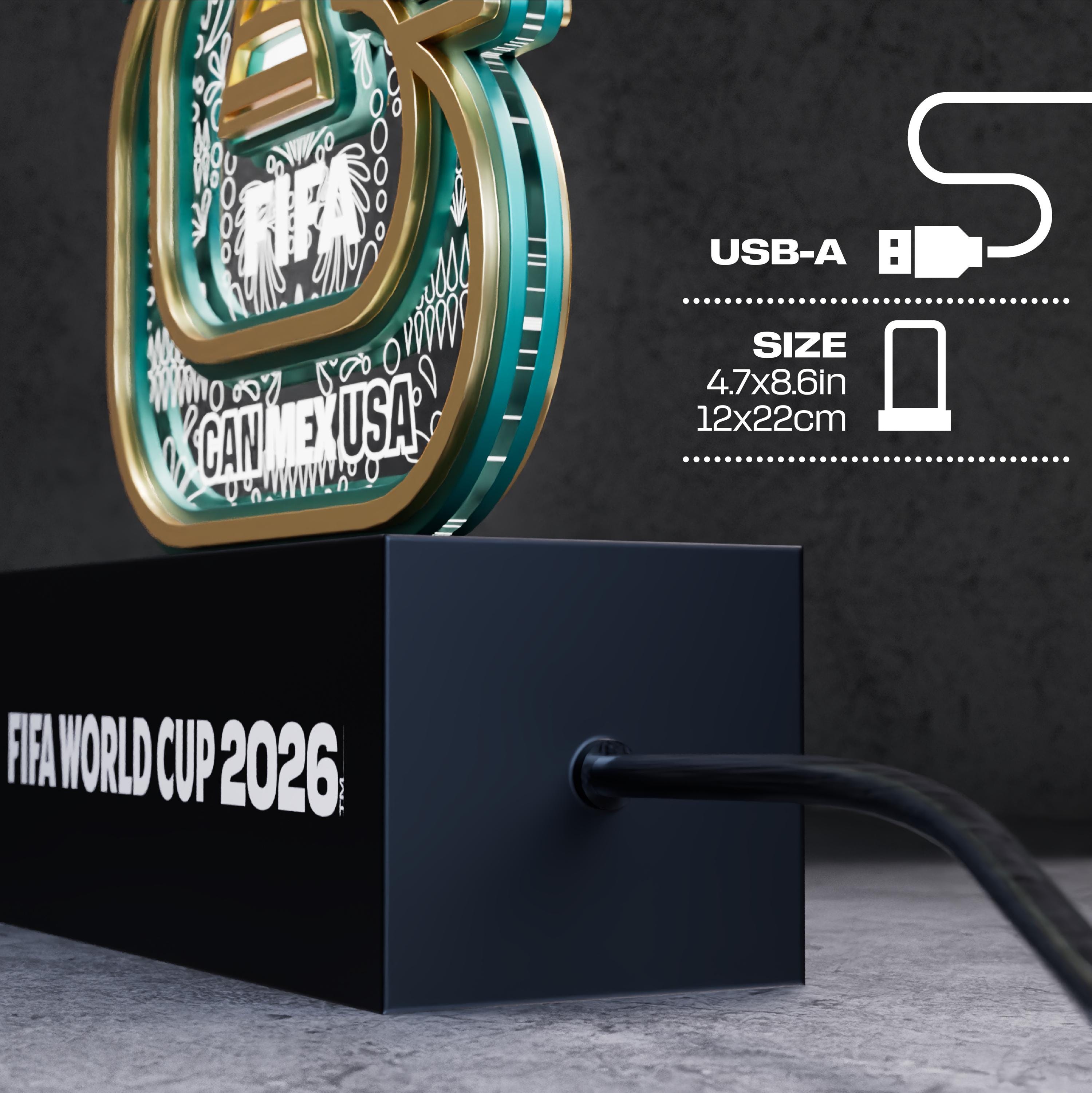 Official Licensed FIFA World Cup 2026 LED 3D Light Board - Trophy