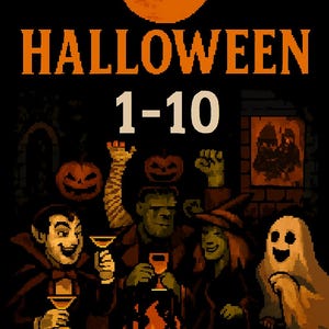 Number Tracing and Coloring 1-10 Halloween Worksheet
