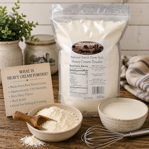 Amish Heavy Cream Powder | Natural Non-GMO Dairy, Baking, Creamer, Pantry Staple