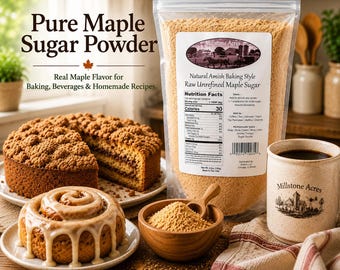 Pure Maple Sugar Powder Natural Sweetener for Baking Coffee Tea Frosting Glazes Recipes