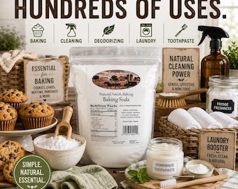 Amish Natural Baking Soda | Cleaning, Baked Goods, Deodorizing, Toothpaste, Clean-Label Pantry Essential