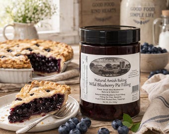Amish Wild Blueberry Pie Filling: Homemade, Natural, Clean Label Baking Ingredient