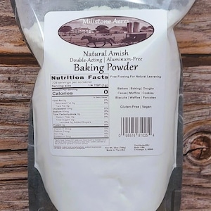 Amish Style Natural Baking Powder | Aluminum-Free, Non-GMO, Double-Acting | Clean Baking & Cooking Essential | Clean Label Ingredients