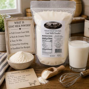 Goat Milk Powder Full Cream | Natural Amish Farm Style, Non-GMO, Baking and Skincare