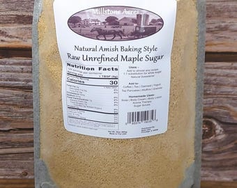 Natural Maple Sugar Powder Granules | Amish Clean Label Baking Sweetener, Pantry Staple