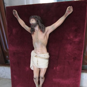 Crucifix Figurine Jesus Christ Corpus Christi. Rescued Religious Christian Relic Church Salvage Antique.