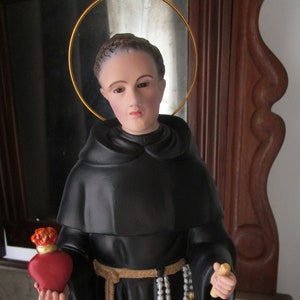 Figura de San Agustin de Hipona o Aurelio Agustin , San Agustin. Figura Religiosa. Ojos de cristal. Talleres Olot.