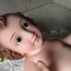 Antique Baby Infant Child Jesus . Religious figure made of plaster dated 1970