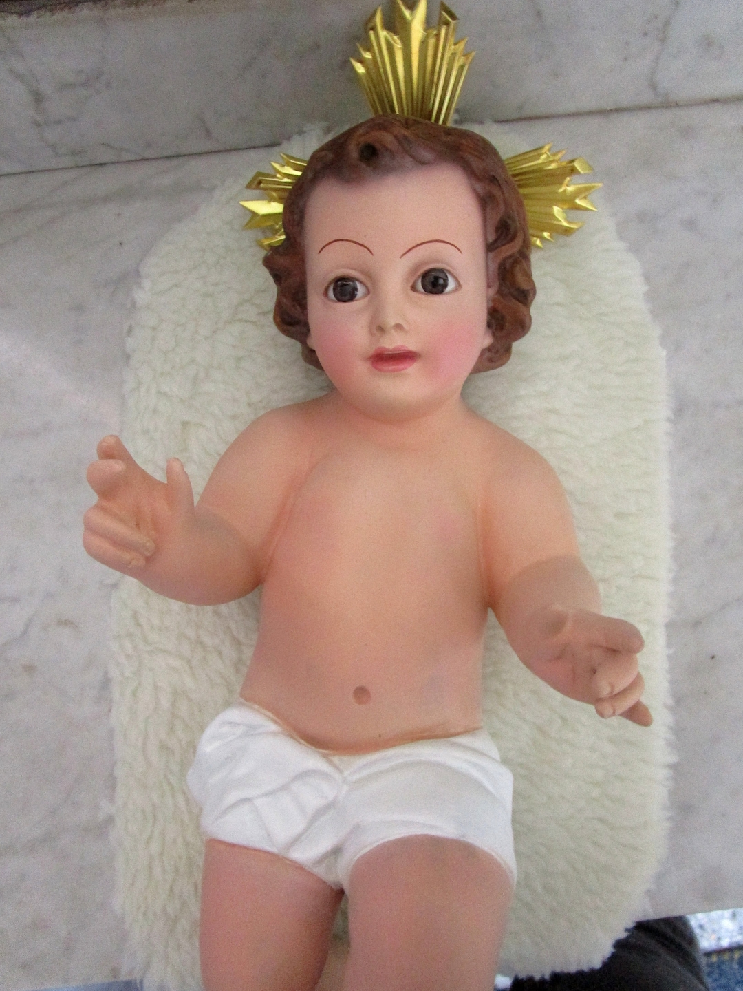 Vintage Baby Jesus Statue. Vintage 1980's Chalkware Religious Statue