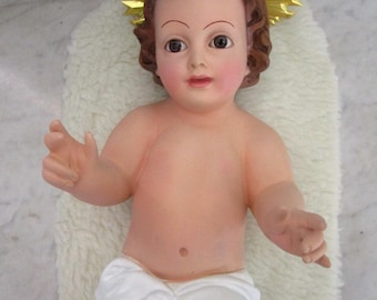 Vintage Baby Jesus Statue.  Vintage 1980's Chalkware religious statue.