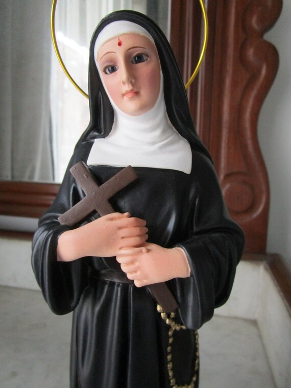 Saint Rita of Cascia Saint Rita Glass Eyes Religious Statues. Etsy