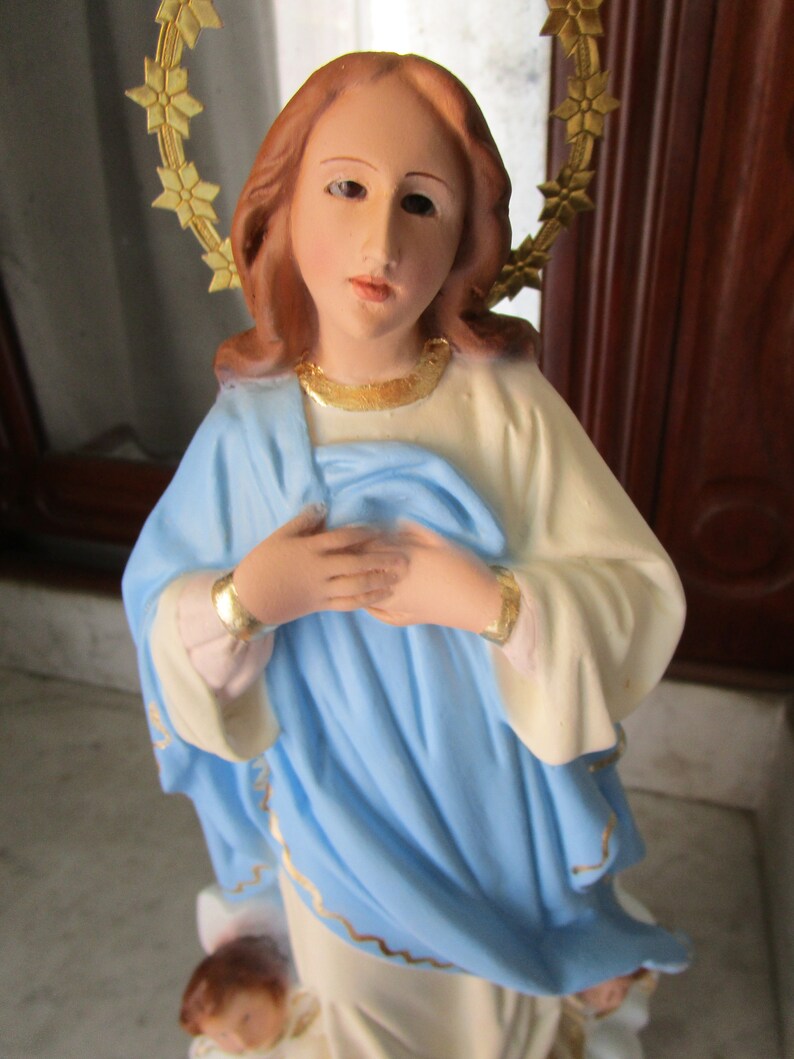Virgin Mary Immaculate Immaculate Conception With Three Etsy