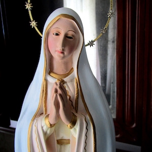 Our Lady of Fátima,Our Lady of the Holy Rosary of Fátima, Holy Virgin Mary Sacred Place Religious Antique Vintage