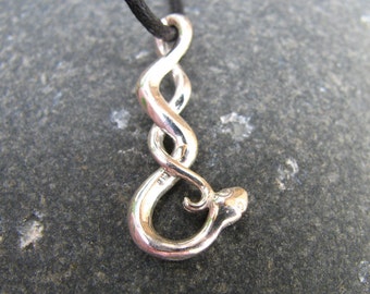 Silver Snake Necklace, Snake Jewelry Halloween Jewelry