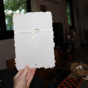 Light Lavender Grey Handmade Paper: Deckle Edge, Medium Weight, Set of 5 Sheets