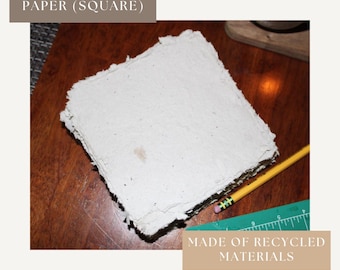 Ręcznie robione arkusze papieru z recyklingu: lekkie, z krawędzią Deckle Edge (5" x 5")