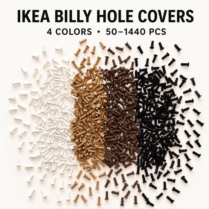 Minimalist hole covers for BILLY