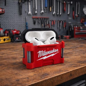 Hülle für AirPods Pro 3 Gen im Milwaukee Stil | Robustes Werkzeugkasten-Design | Schützende 3D gedruckte Abdeckung
