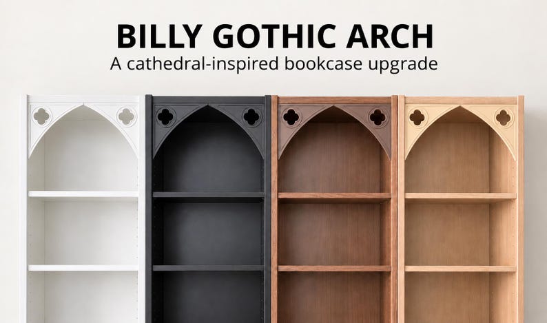Gothic Arch Inserts for IKEA BILLY | Quatrefoil Shelf Corners | Peel ...