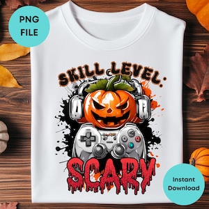 Halloween-gamerpompoen PNG, Spooky Fall-ontwerp, ontwerpen videogamecontroller, digitale download