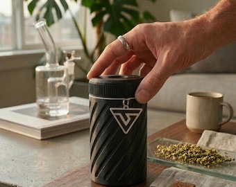 TerpVault Stash Jar | 1oz Herb Storage with Hygrometer | Includes 2× Boveda® Packs | Bud Vault