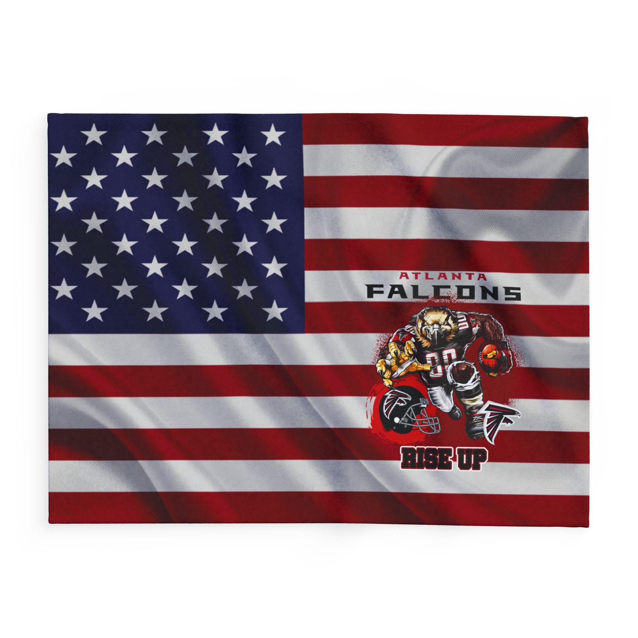 Discover Atlanta Football Team Falcons Fleece Blanket, American Flag Football Blanket Gift for Fan