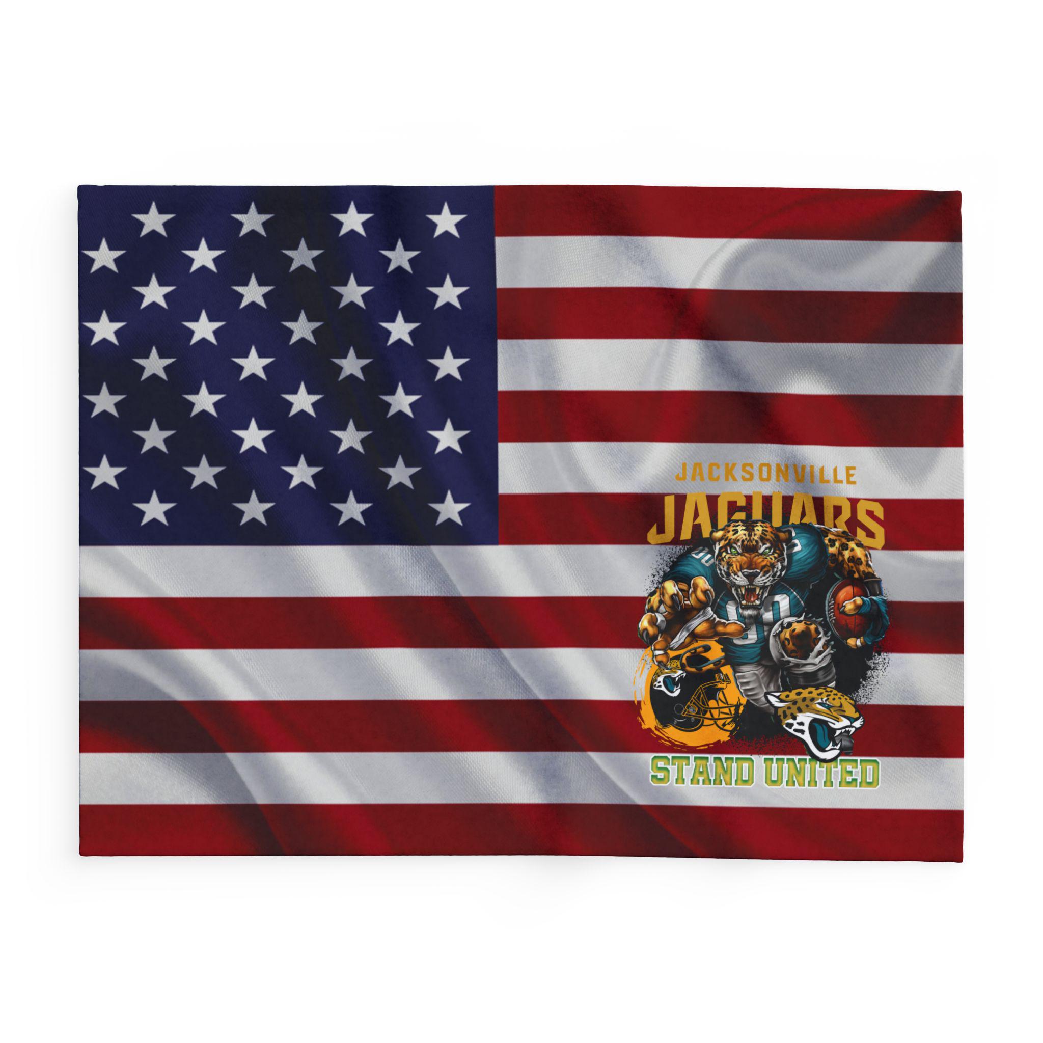 Discover Jacksonville Football Team Jaguars Fleece Blanket, American Flag Football Blanket Gift for Fan