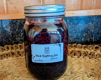 Wild Black Raspberry Jam: Homemade, Foraged Fruit, 1 Pint
