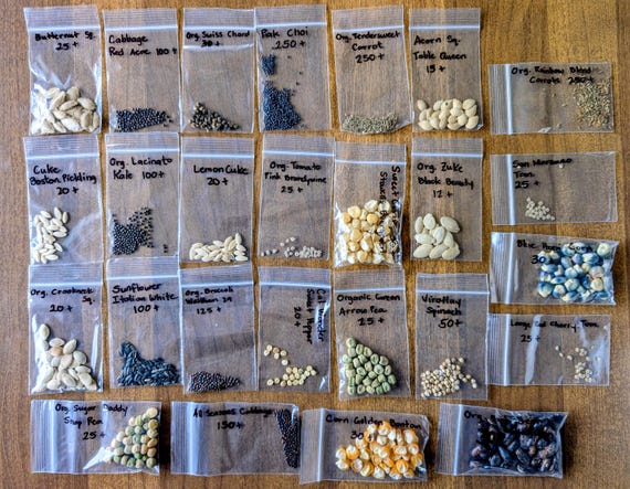 Organic Garden Seeds | 45 Varieties Heirloom, Non-GMO (Buy 3 Get 1 Free!)
