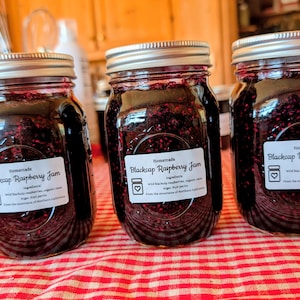 Wild Blackcap Raspberry Jam | Homemade, Wild-Foraged, Regular, Low Sugar, Jalapeno (Half Pint/Pint)