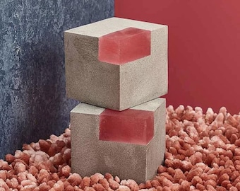 Modern Concrete and Resin Bookends, Set of 2