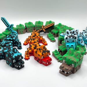 Elemental Block Dragons (Flexible 3d Print)