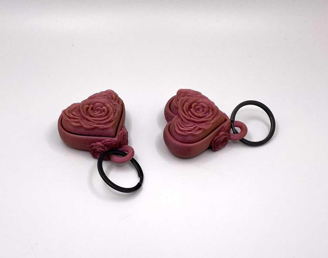 Rose Heart Fidget Clicker Keychain - Etsy