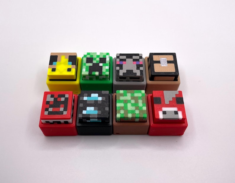 Minecraft Fidget Clickers (Standard or Silenced) Complete Set of 8