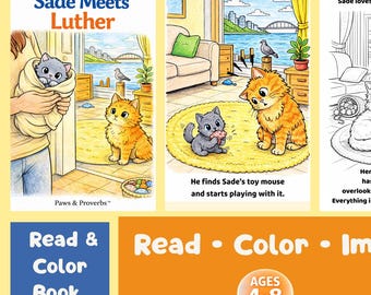 Sade Meets Luther | Read and Color Cat Story Book | SEL Friendship Lesson | Ages 4–8