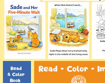 Sade and Her Five Minute Wait | Read & Color Storybook | SEL Patience Activity (Ages 4-8)