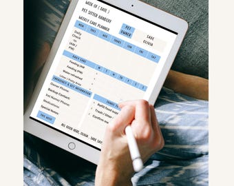 Pet Sitter Instructions | Dog Cat Care Planner, Emergency Info (Canva Template PDF Version Available)