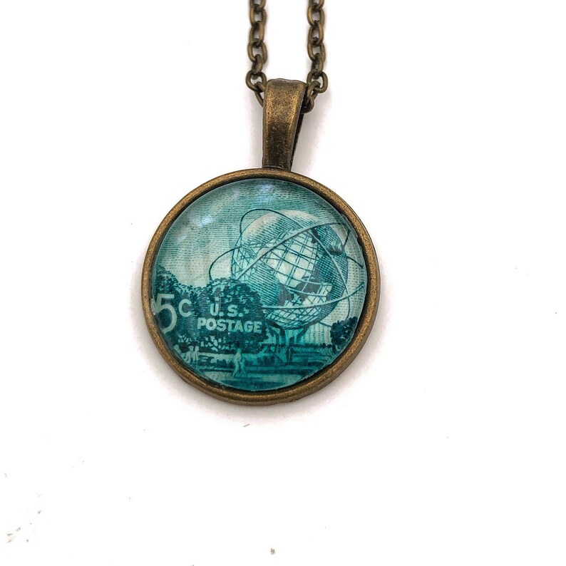 1964 World's Fair US Stamp Postage Stamp Jewelry Vintage Postage Stamp