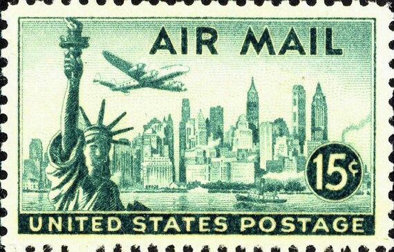 1947 年米国切手 - 切手ジュエリー - ヴィンテージ切手ネックレス